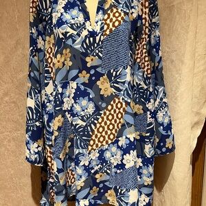 North Star Floral Patchwork Long Sleeve Blouse